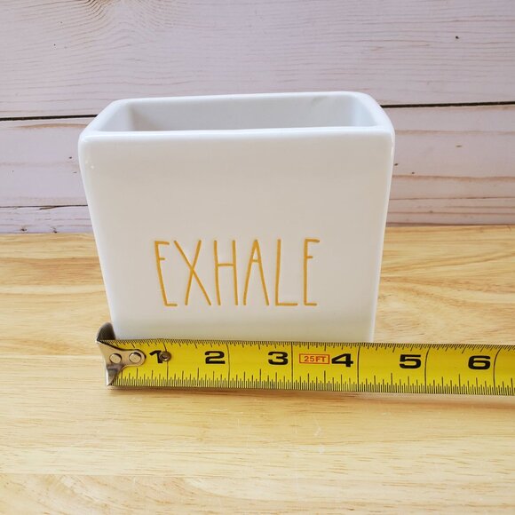 Rae Dunn Artisan Collection 213 Ceramic "Exhale" Piece Sun Design White Yellow - Picture 5 of 7